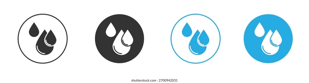 Estilo plano del símbolo del icono de la gota de lágrima sobre fondo blanco.