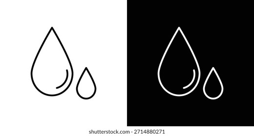 Icono de caída de lágrima en estilo de línea de trazo de moda. Conjunto de Vector de icono de Sitio web.