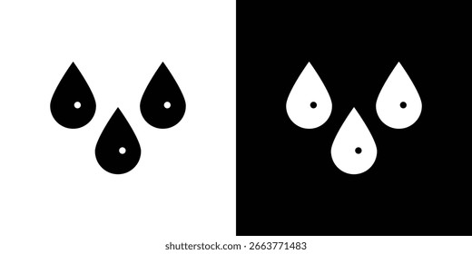 Ilustración vectorial de iconos de gota de lágrima - Colección de iconos vectoriales de estilo negro de alta calidad