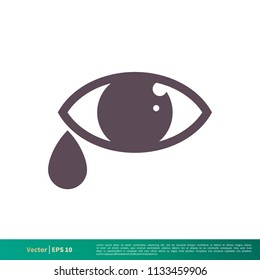 Tear Eye Icon Vector Logo Template Illustration Design. Vector EPS 10.