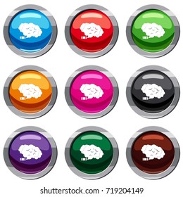 Tear gas set icon isolated on white. 9 icon collection vector illustration