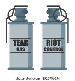 Tear Gas vector icon logo illustration and design. Riot crowd control concept element.  Can be used for web and mobile development. Suitable for infographic