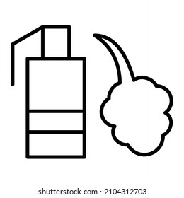 Tear-Gass-Vektorgrafik-Outline-Symbol einzeln auf weißem Hintergrund

