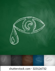 tear icon. Hand drawn vector illustration. Chalkboard Design