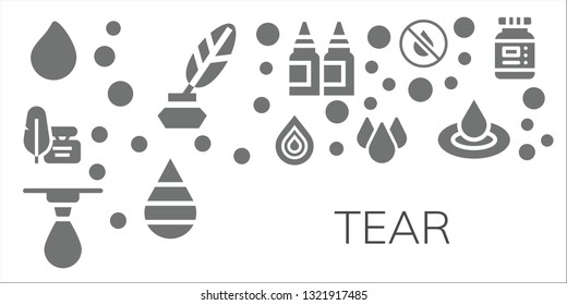 tear icon set. 11 filled tear icons.  Simple modern icons about  - Paint drop, Ink, Drop, Inks, Droplet