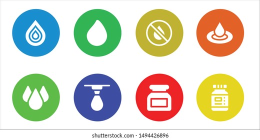 tear icon set. 8 filled tear icons.  Collection Of - Drop, Paint drop, Ink, Droplet