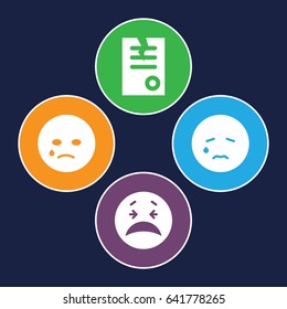 Tear icons set. set of 4 tear filled icons such as paper