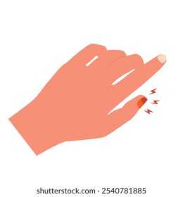 Vector de dibujos animados de clavos rasgados. espacio libre para texto. Fondo de pantalla. espacio de copia. Vector del pulgar.