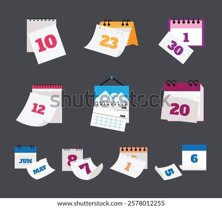 Tear Off Calendar Countdown Design Collection