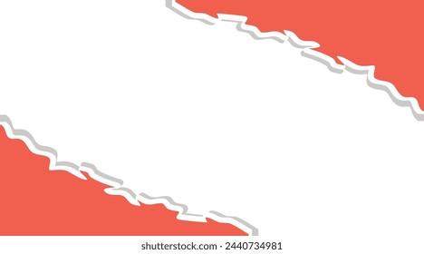 Tear off half a sheet of retro colored paper from the bottom. Vector template paper design.