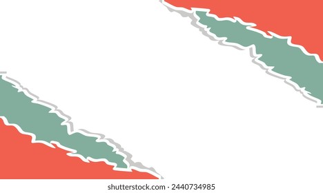 Tear off half a sheet of retro colored paper from the bottom. Vector template paper design.