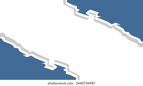Rasga la mitad de una hoja de papel de color retro de la parte inferior. Diseño de papel de plantilla vectorial.