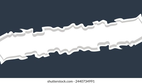 Tear off half a sheet of retro colored paper from the bottom. Vector template paper design.