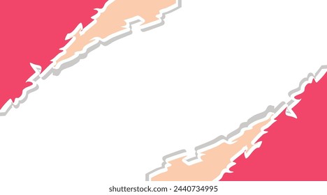 Tear off half a sheet of retro colored paper from the bottom. Vector template paper design.
