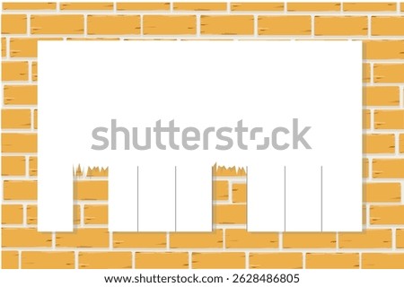 Tear off paper ad on brick wall, sheet of paper, announcement, advertisement, banner, flyer, background, text box, wall, bricks, advertisement
