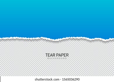 Tear paper or edge On a transparent background. vector illustration