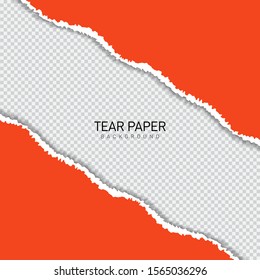 Tear paper or edge On a transparent background. vector illustration