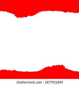 Tear pattern background, red paper, there are spaces for each word in various works.