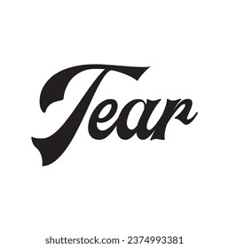 tear text on white background.