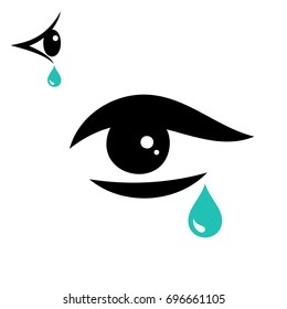 Tear vector icon isolated on white background. Eye icon or logo