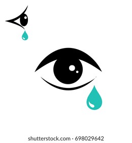 Tear vector icon isolated on white background. Eye icon or logo
