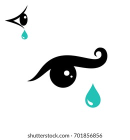 Tear vector icon isolated on white background. Eye icon or logo