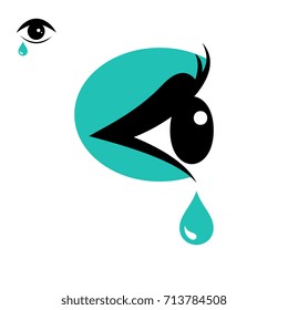 Tear vector icon isolated on white background. Eye icon or logo