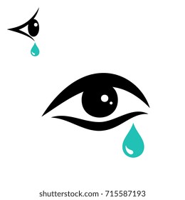 Tear vector icon isolated on white background. Eye icon or logo