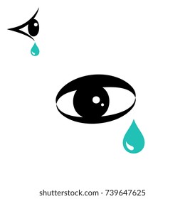 Tear vector icon isolated on white background. Eye icon or logo