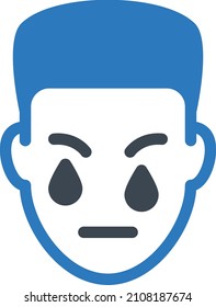 ilustración del vector lacrimógeno en un fondo transparente. Símbolos de calidad premium. Icono vector glifos para concepto y diseño gráfico.