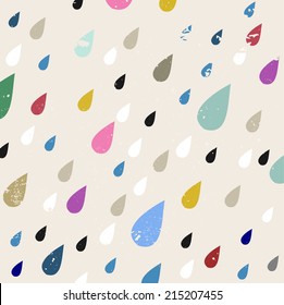 Tear/ Water Drops/ Rain Pattern Vector