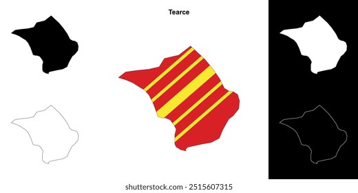 Mapa de Tearce municipalidade delinear conjunto