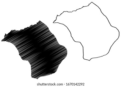 Tearce Municipality (Republic of North Macedonia, Polog Statistical Region) map vector illustration, scribble sketch Tearce map