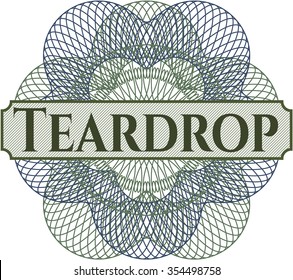 Teardrop abstract linear rosette