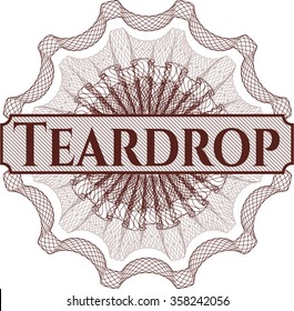 Teardrop abstract linear rosette