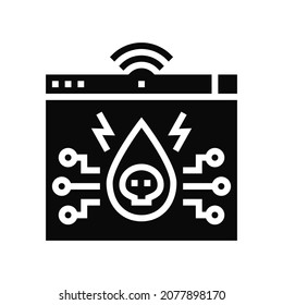 teardrop attack glyph icon vector. teardrop attack sign. isolated contour symbol black illustration