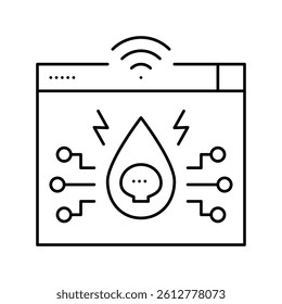 teardrop attack line icon vector. teardrop attack sign. isolated contour symbol black illustration