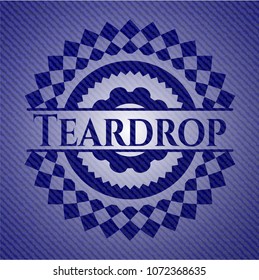  Teardrop badge with denim background