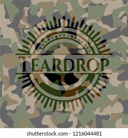 Teardrop camouflaged emblem