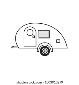 Teardrop Camper Trailer, RV, Trailer, Storage, Travel Trailer, Trailer Camp, Car Camping, Camping, Icon Symbol Vector Illustration Background