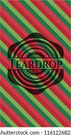 Teardrop christmas badge background.