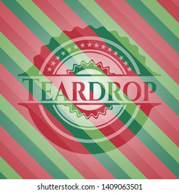 Teardrop christmas badge background. Vector Illustration. Detailed.