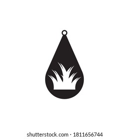 Teardrop earring icon design template vector isolated