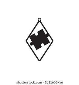Teardrop earring icon design template vector isolated