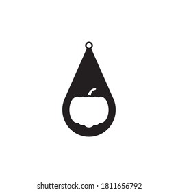 Teardrop earring icon design template vector isolated