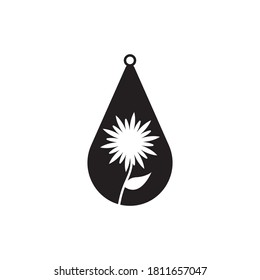 Teardrop earring icon design template vector isolated