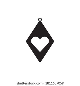 Teardrop earring icon design template vector isolated