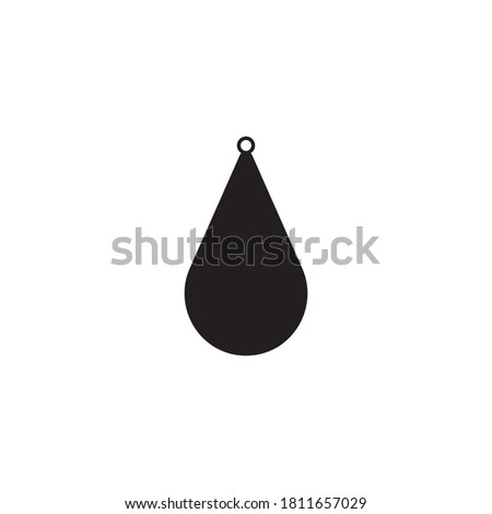 Teardrop earring icon design template vector isolated