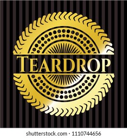 Teardrop gold badge