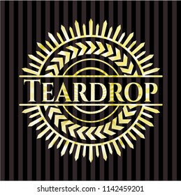 Teardrop gold badge